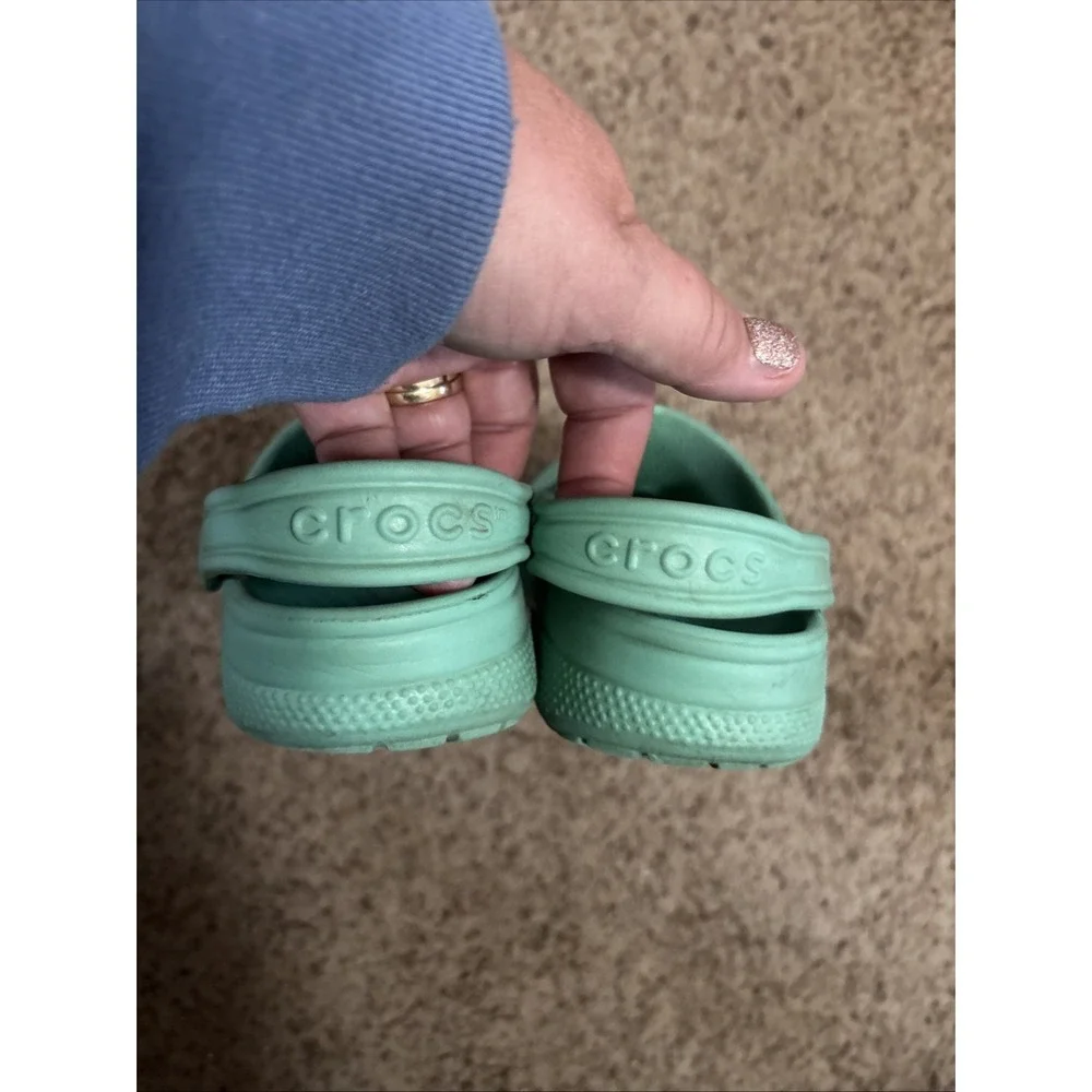 Crocs Clogs Slip On Shoes Light Green Junior 2 Youth Kids Boys Girls Sandals